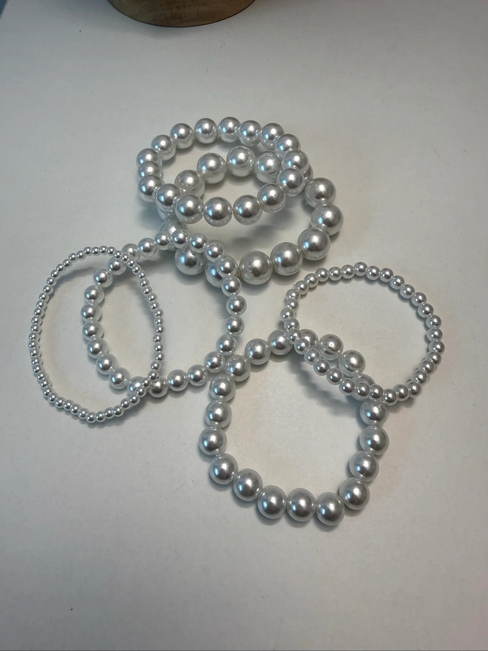Lot de bracelet perle blanche